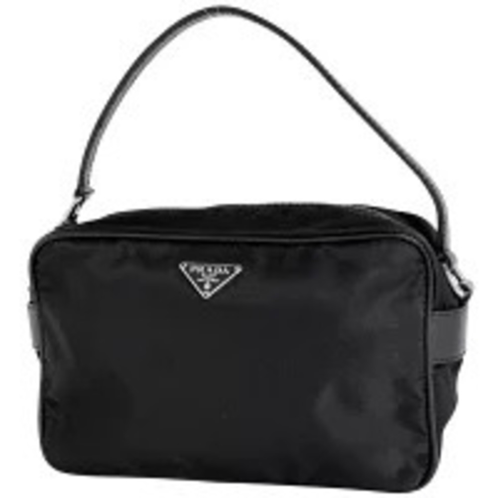 Prada Plate Handbag Clutch Nero Black